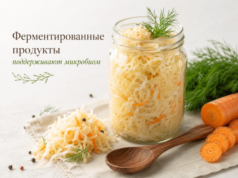 квашеная капуста в стеклянной банке, рядом деревянная ложка, укроп, морковь