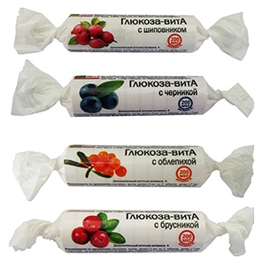 "Глюкоза-витА с брусникой", табл. 2,6 г № 10