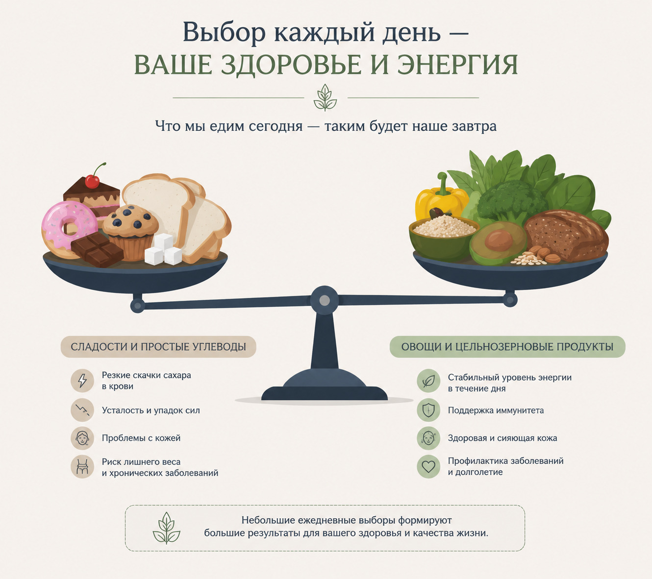 Выбор продуктов и уровень сахара
